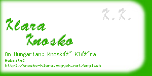 klara knosko business card